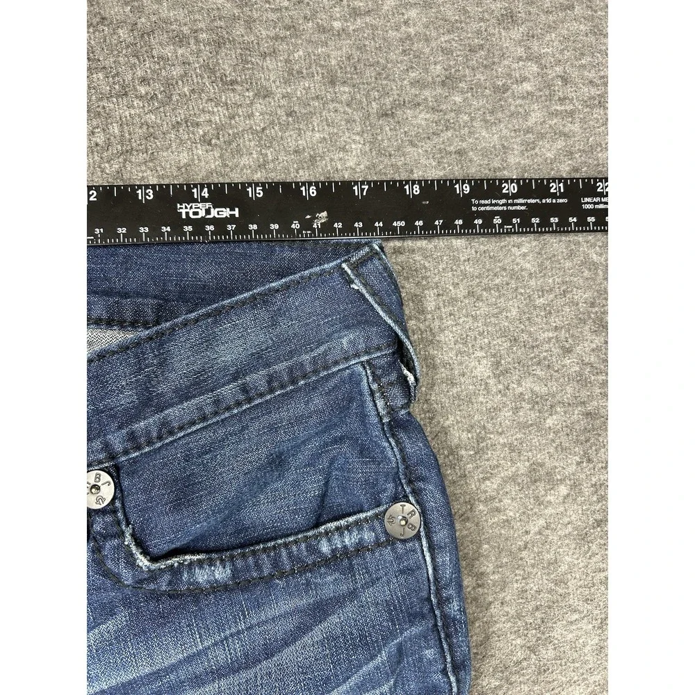 True Religion Jeans Mens 34x34 Ricky Big T Thick Stitch Flap Pocket whiskers USA